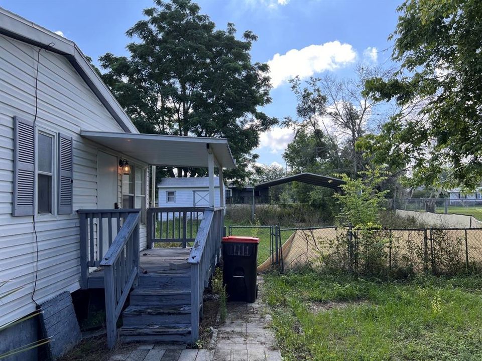 Side Porch and Back Yard