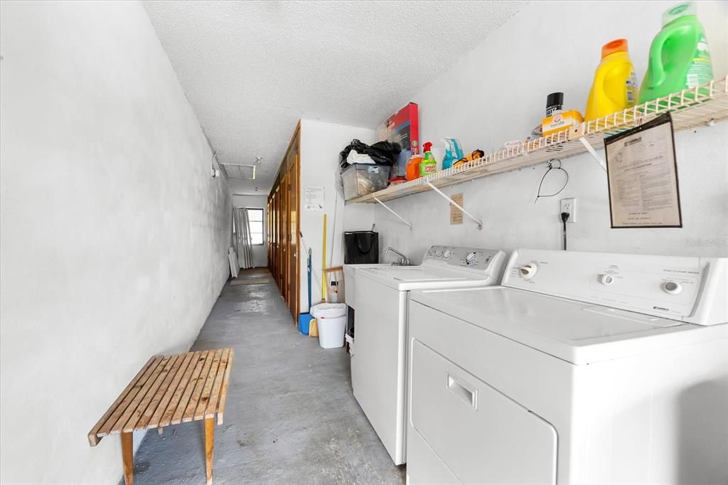 Community laundry room.