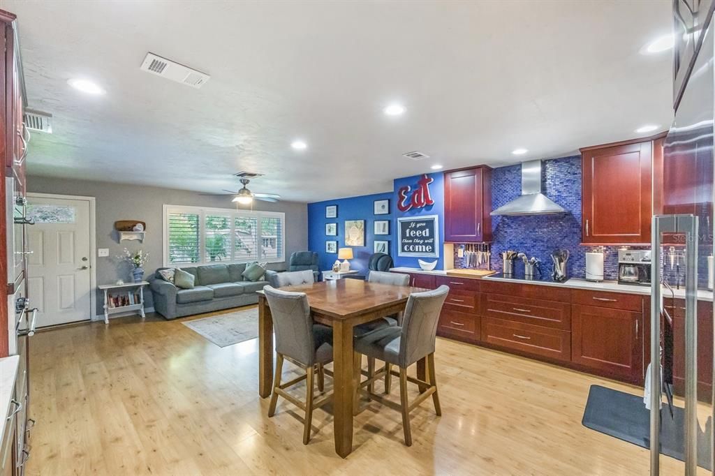 Kitchen and living area from back door.