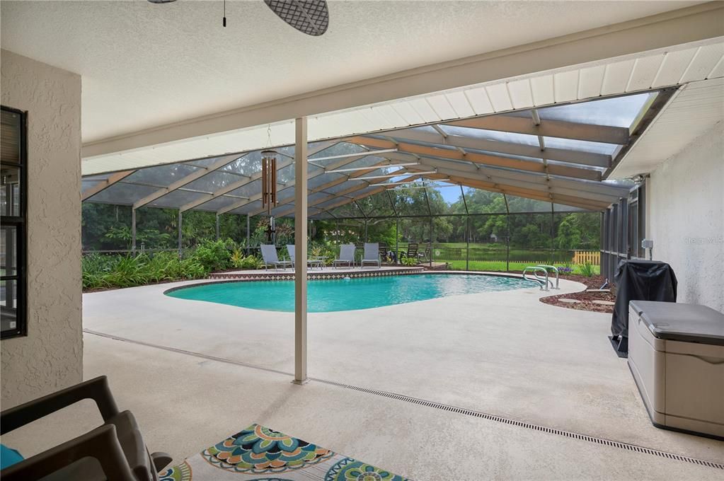 Large screened pool