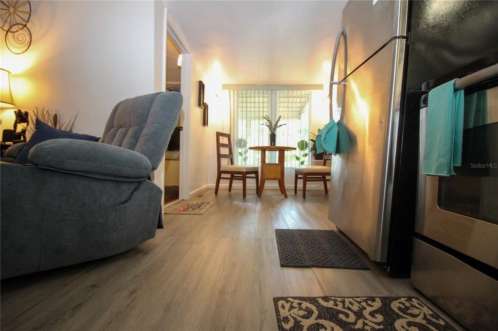 kitchen to dining area