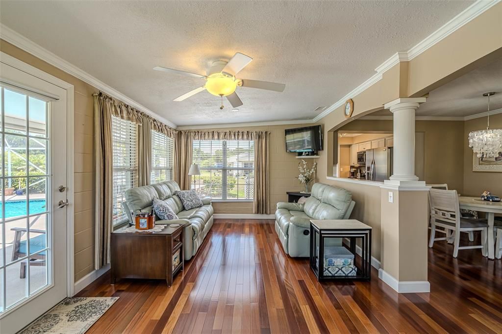 Family Room overlooking the pool