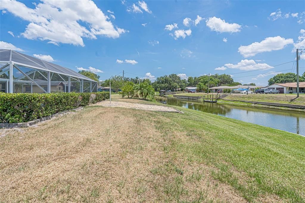 Backyard overlooking the canal