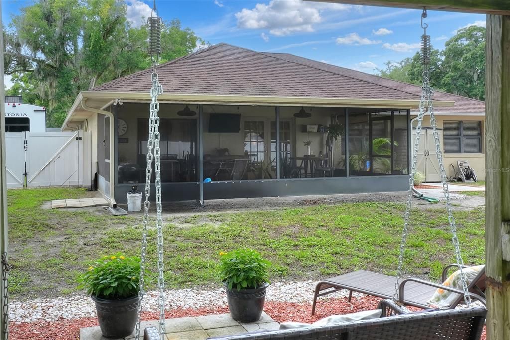 Fenced back yard