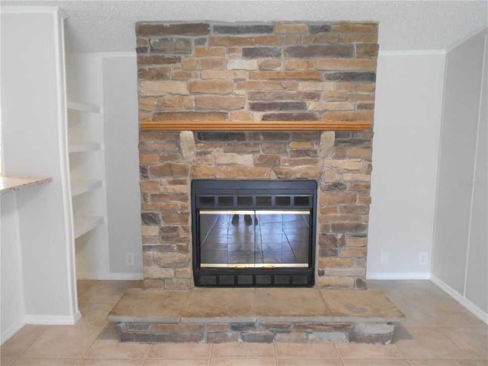 The fireplace is the focal point of the Great Room.