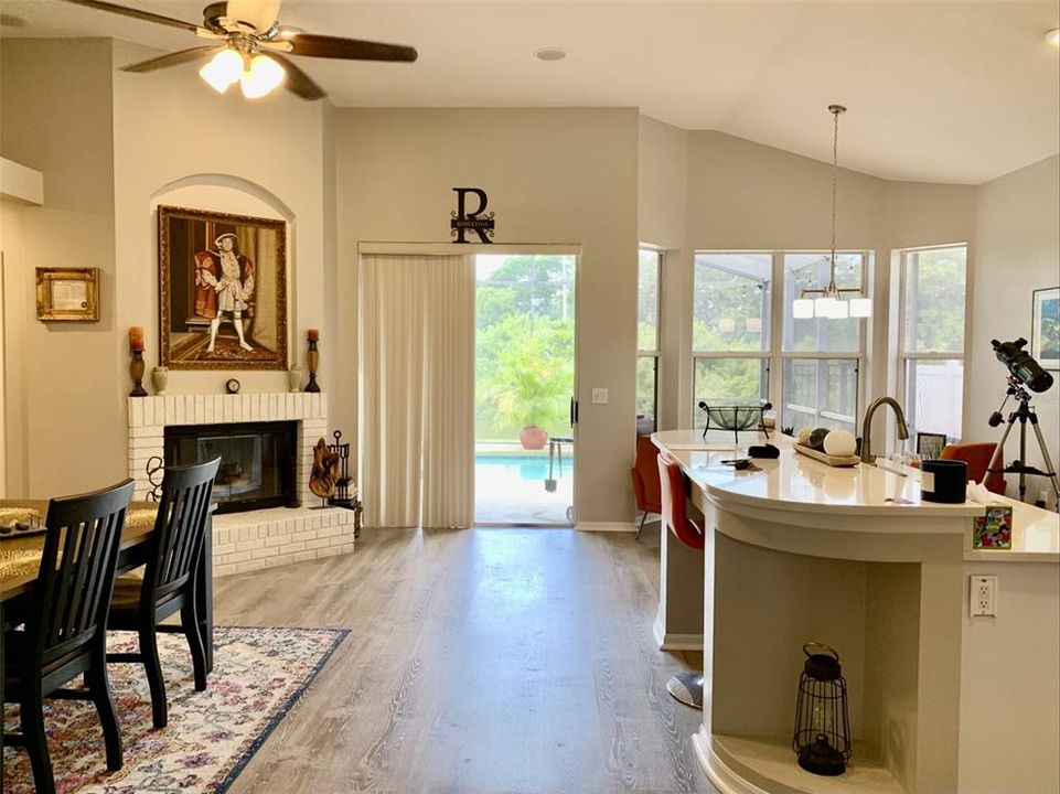 Kitchen, dining room, dinette and family room