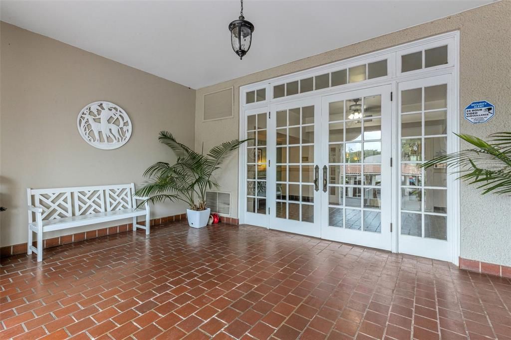 Beautiful French Doors Leading into Building.