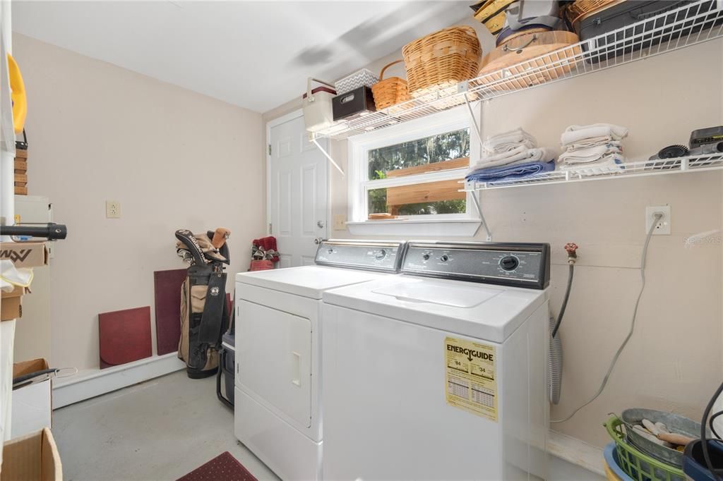 Laundry and storage room.