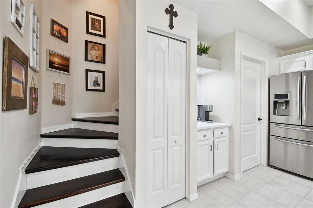 Staircase leading to upstairs Theatre Room