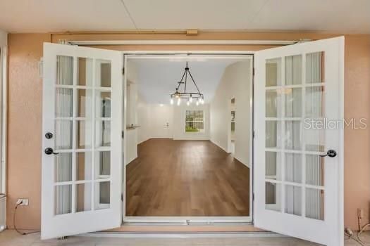 French door opening to Lanai