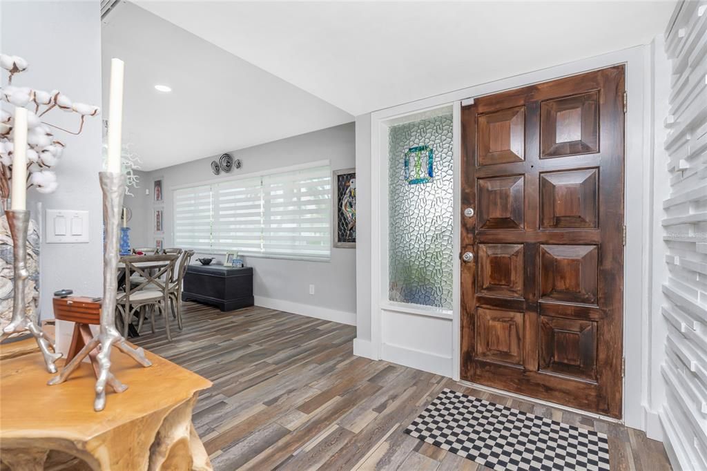 Foyer looking into dining room