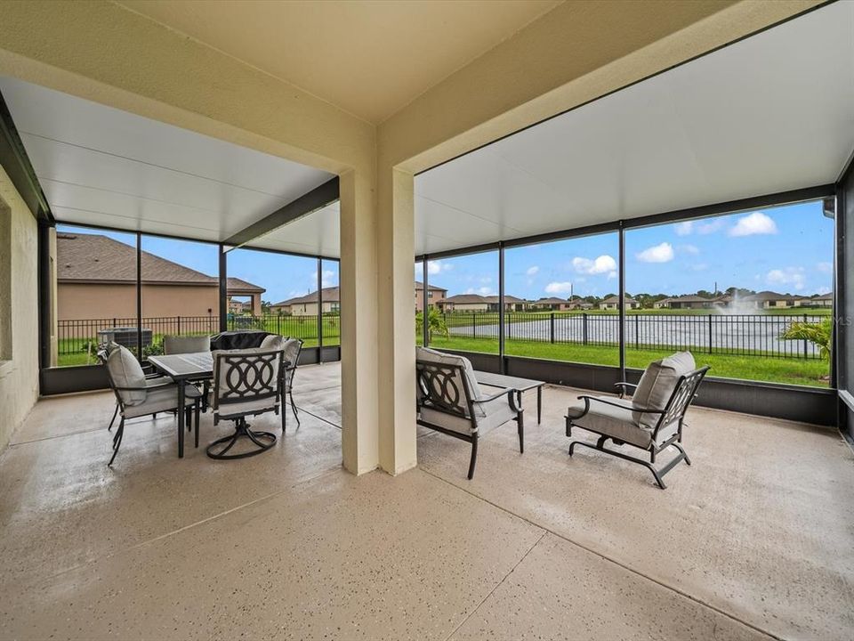 Spacious covered back patio from sliding doors