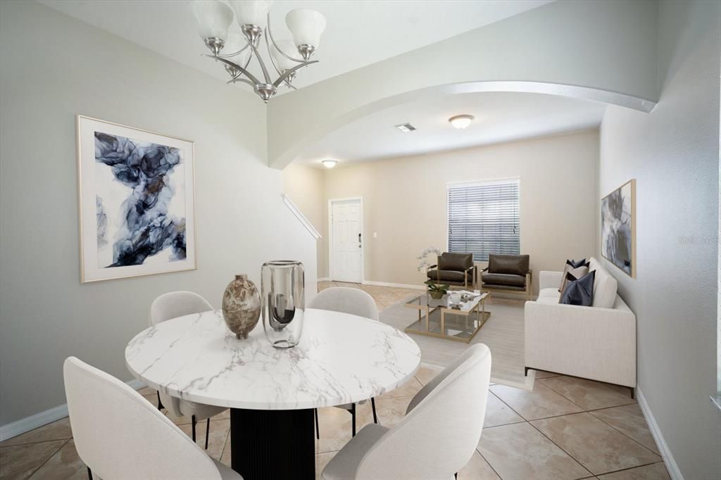 Staged Dining/Living room