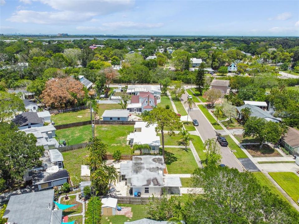 Looking east above the home