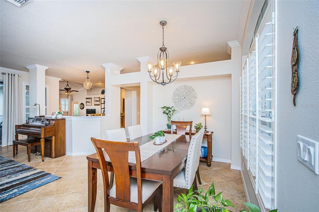 DINING ROOM WITH PLANTATION SHUTTERS