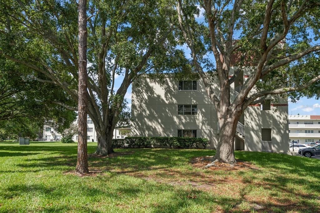 View of side of building, unit is bottom floor