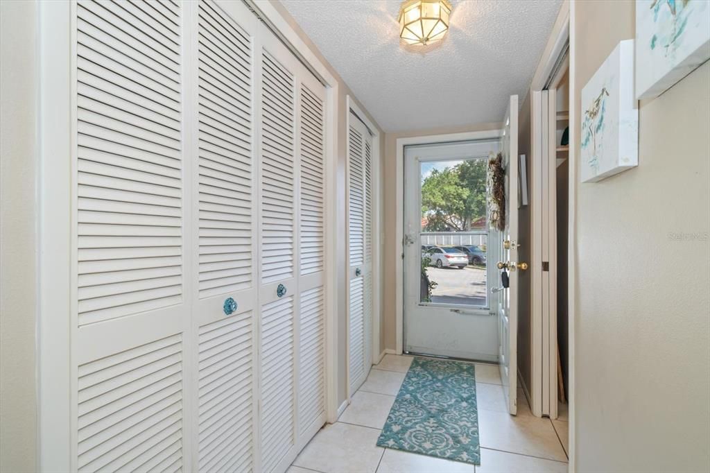 Plenty of closet space in foyer