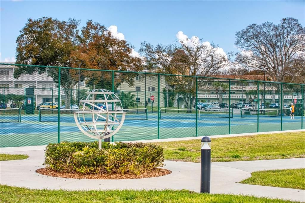 Try your hand at tennis or pickleball