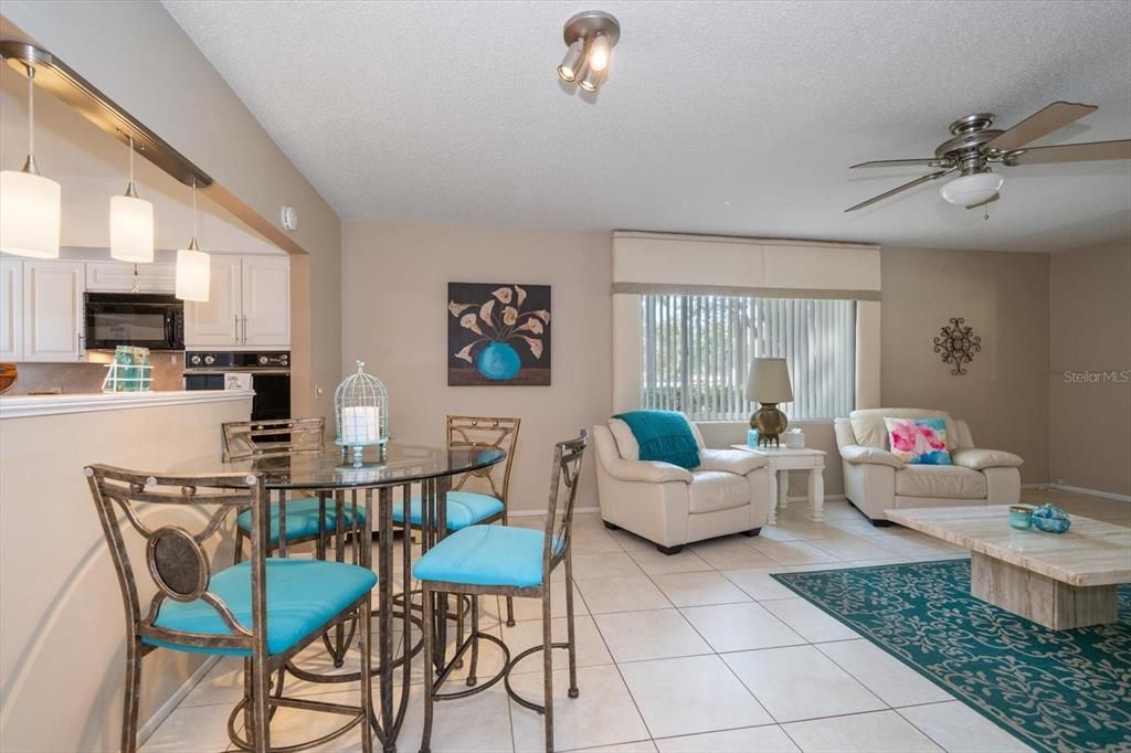 Dining area opens into living room