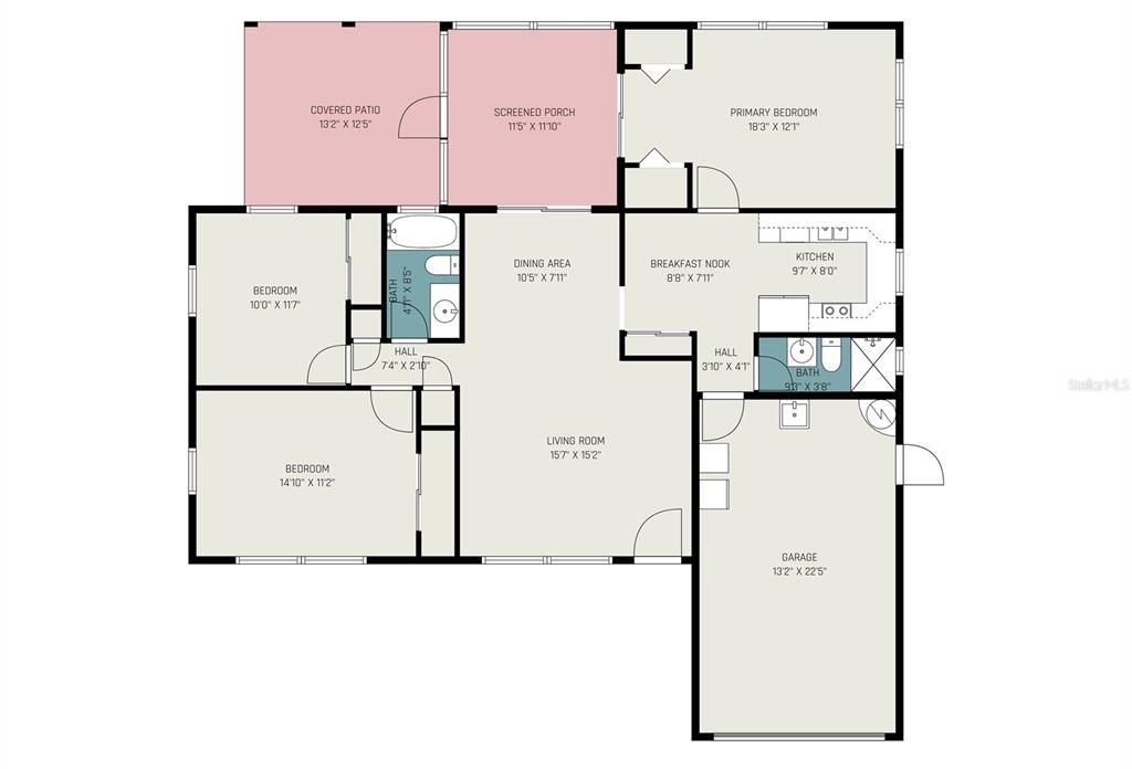 Active With Contract: $289,900 (3 beds, 2 baths, 1310 Square Feet)