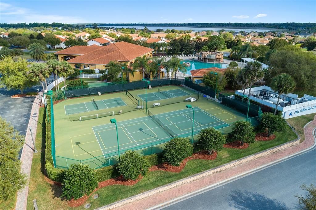 Aerial View Tennis Courts