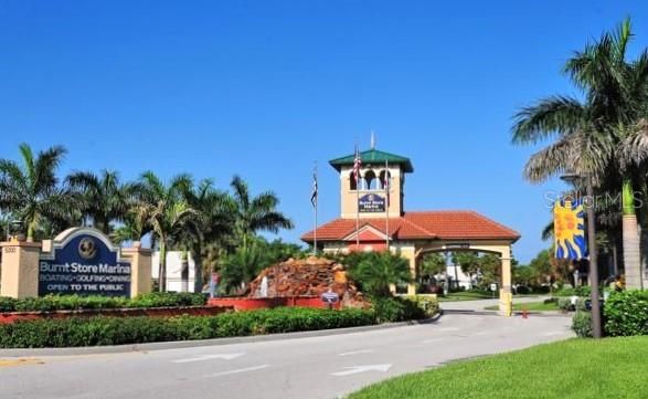 Neighboring community entrance, Burnt Store Marina (also accessible by golf cart on back roads)