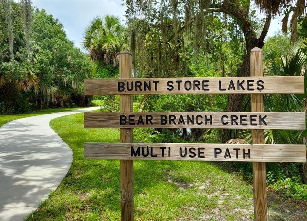 Community walking path and Bear Branch Creek