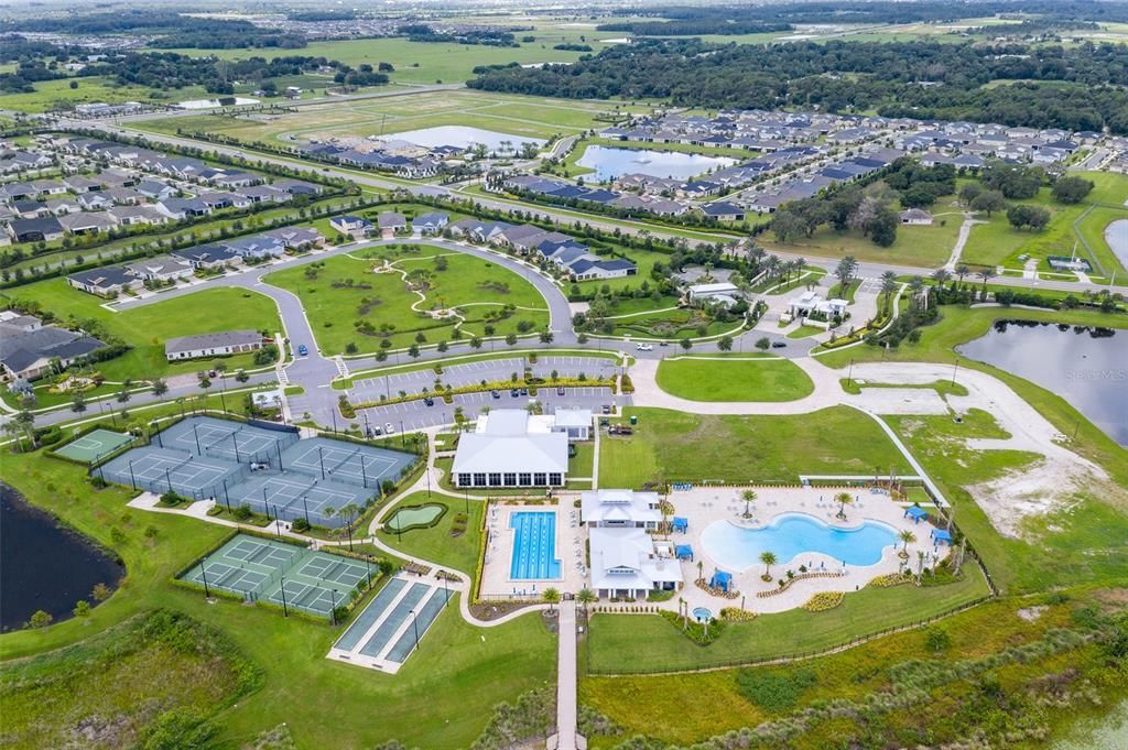 Community amenities - swimming, tennis, pickleball, basketball, bocce ball, fitness center, clubhouse, putting green