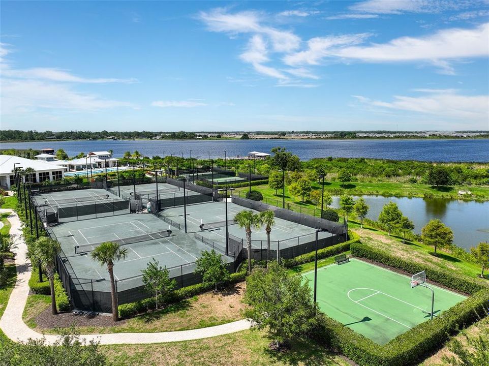 Tennis, basketball, pickleball courts