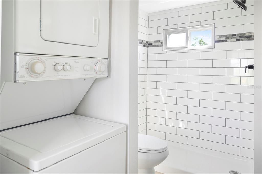 Laundry in bathroom