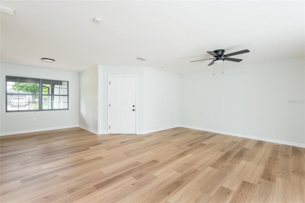 Living room and dining room