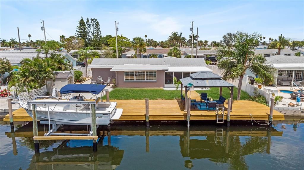 70 feet of waterfront with stunning deck and gazebo!