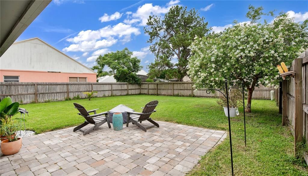 Paver Deck in Backyard