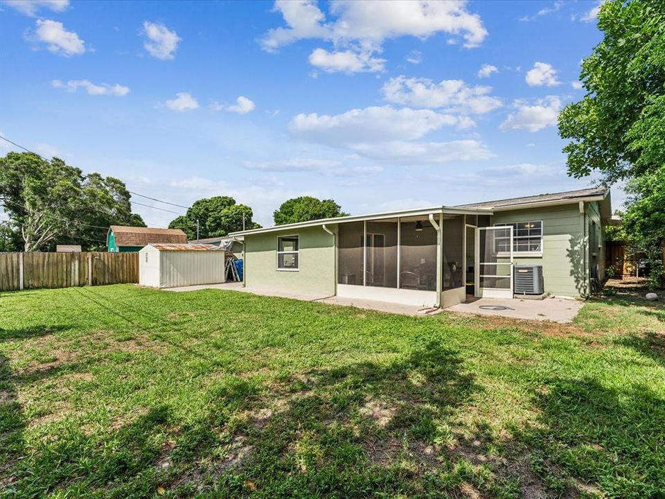 Large fenced in yard