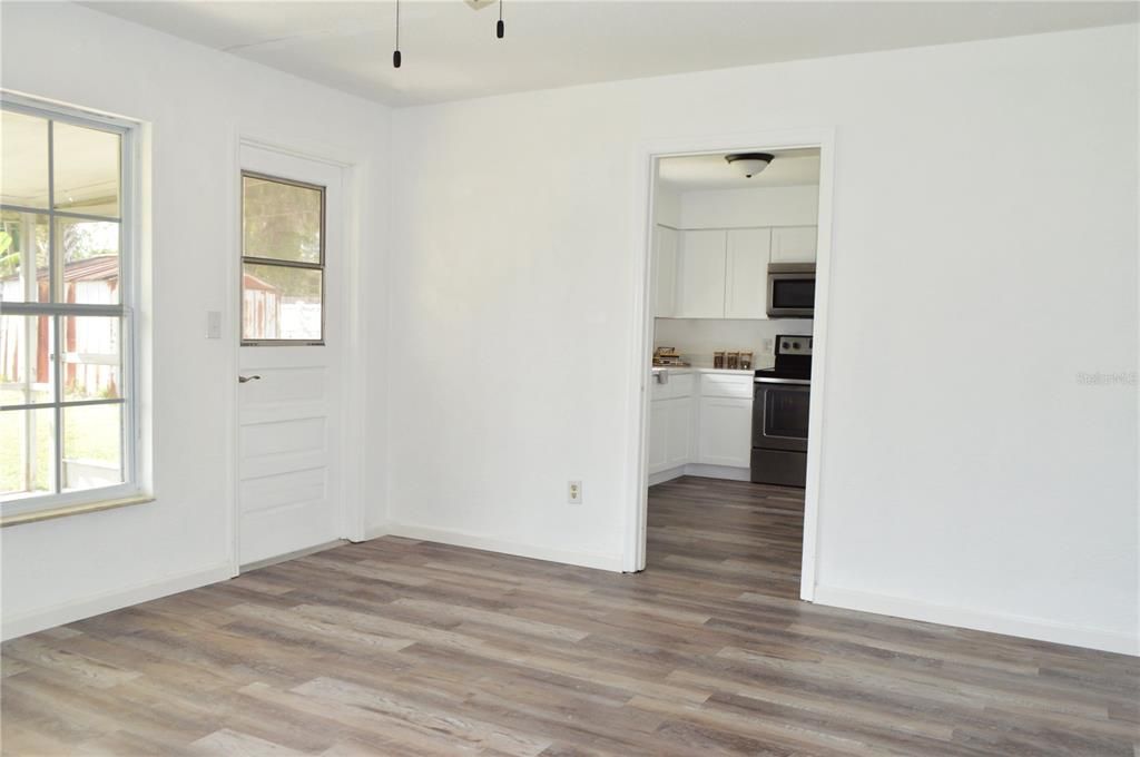 family Room with Back Porch Door access