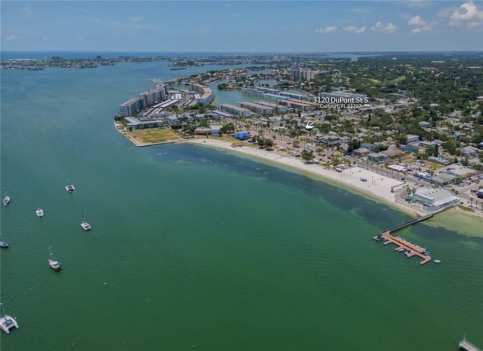 Aerial view of property and Gulfport