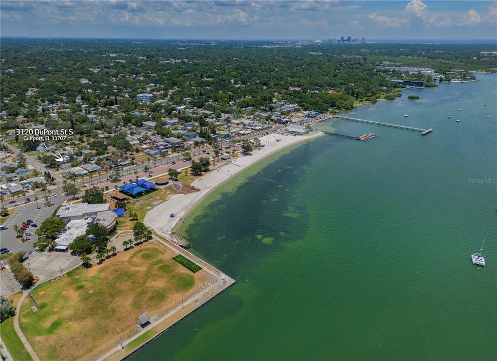 Aerial view of property and Gulfport