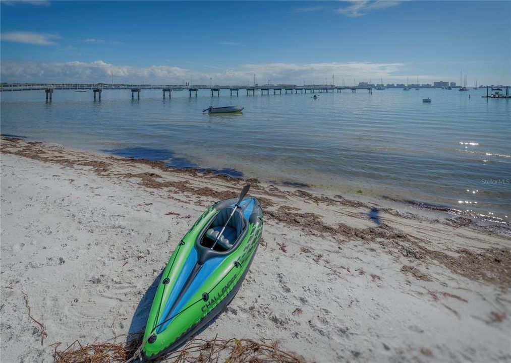 Kayak access to bay from beach