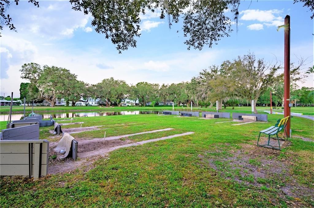 Community horseshoe area.