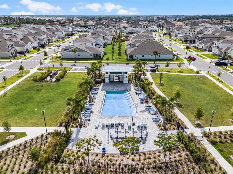 Community Pool Aerial Shot