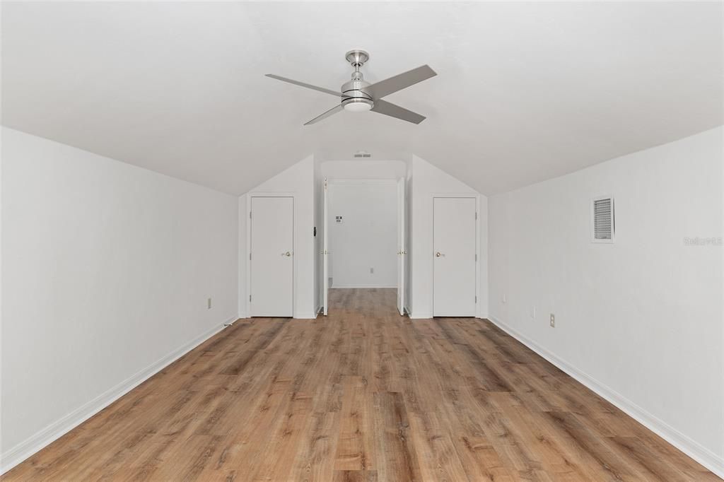 LOOKING BATH FROM UPSTAIRS 4TH GUEST ROOM TO FLEX AREA OUTSIDE OF THE DOORS