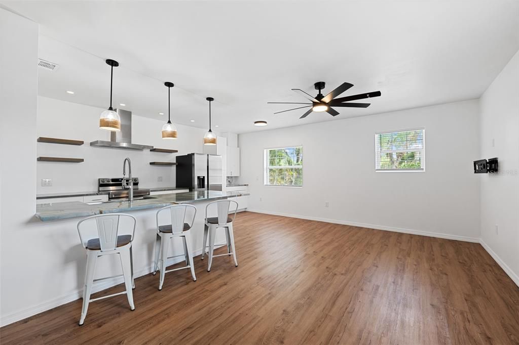 remodeled large kitchen space