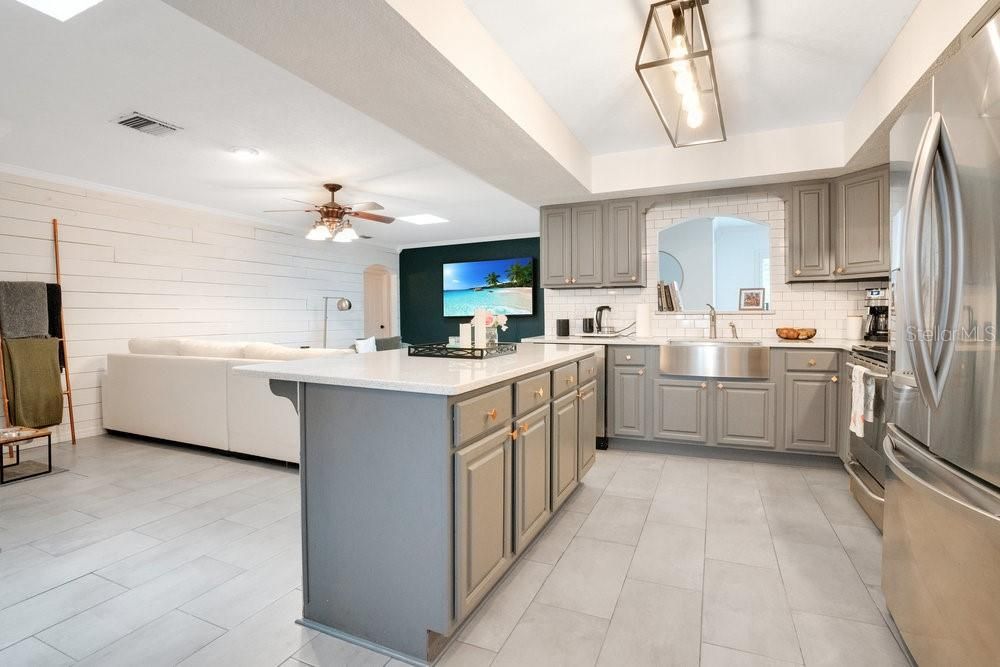 View From Dining Room to Kitchen and Living Room