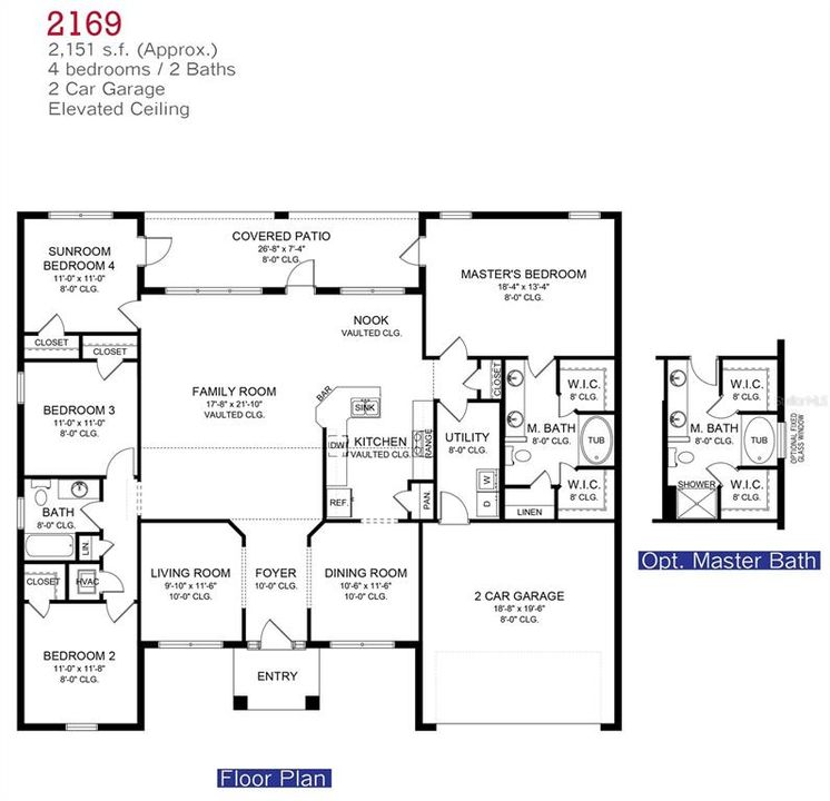 Active With Contract: $362,650 (4 beds, 2 baths, 2169 Square Feet)