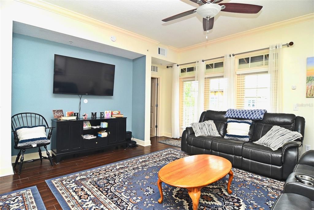 Living Room with French Door to Balcony