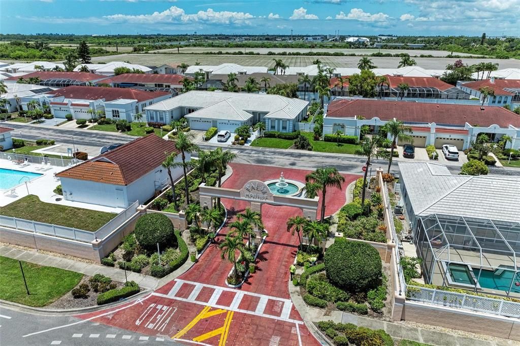 Aerial Shot of Community Entrance