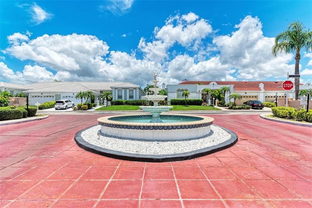 Community front entrance fountain