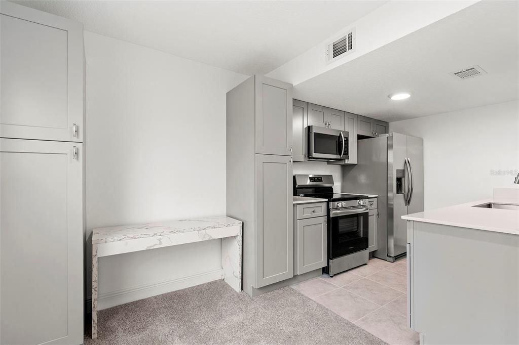 Dining room and kitchen