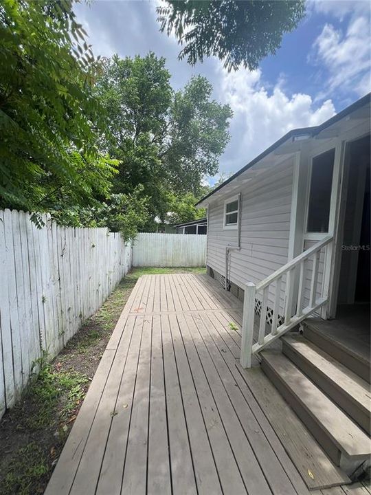 Back deck in back yard