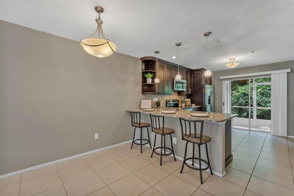 Dining room and kitchen